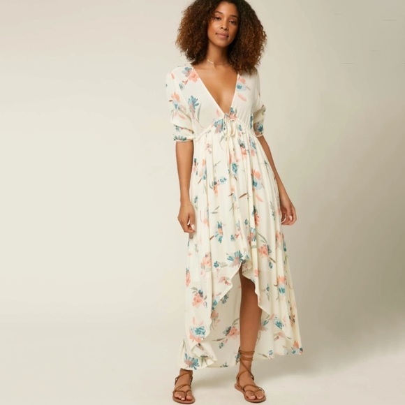 NWT O’Neill Boyce Floral High Low Button Down Maxi Dress - Picture 3 of 9